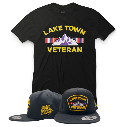 Lake Town Veteran Tee and Snapback Hat Combo